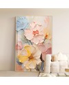 奶油風 花卉 晶瓷面掛畫 裝飾掛畫連鋁畫框 60X80CM